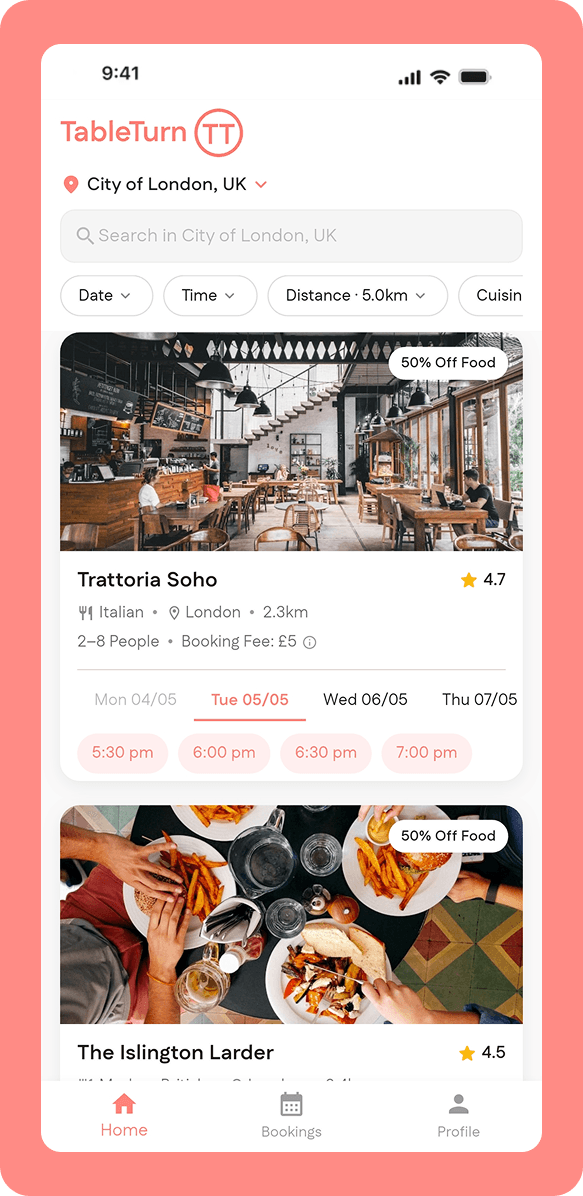 TableTurn app preview